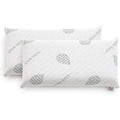 Textilhome - Lot de 2 Oreiller en Mousse Viscoélastique -70 cm (Mousse à Mémoire de Forme) - Tissu écologique Aloe Vera - Housse à Double Fermeture éclair. Adaptatif thermorégulé. : Cuisine et Maison