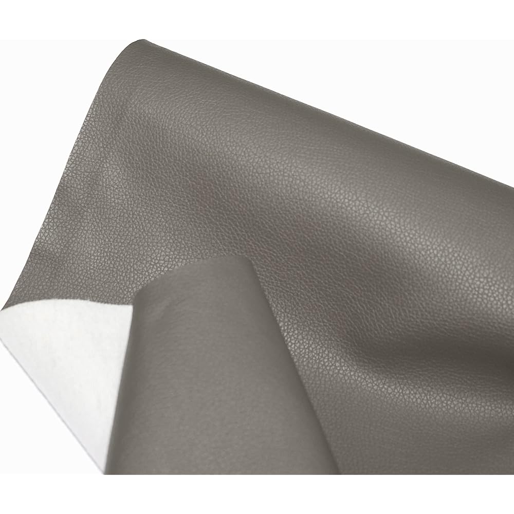 econuk - Similicuir d'ameublement idéal pour l'artisanat et le bricolage Texture du cuir (200 cm x 140 cm, gris foncé) : Cuisine et Maison