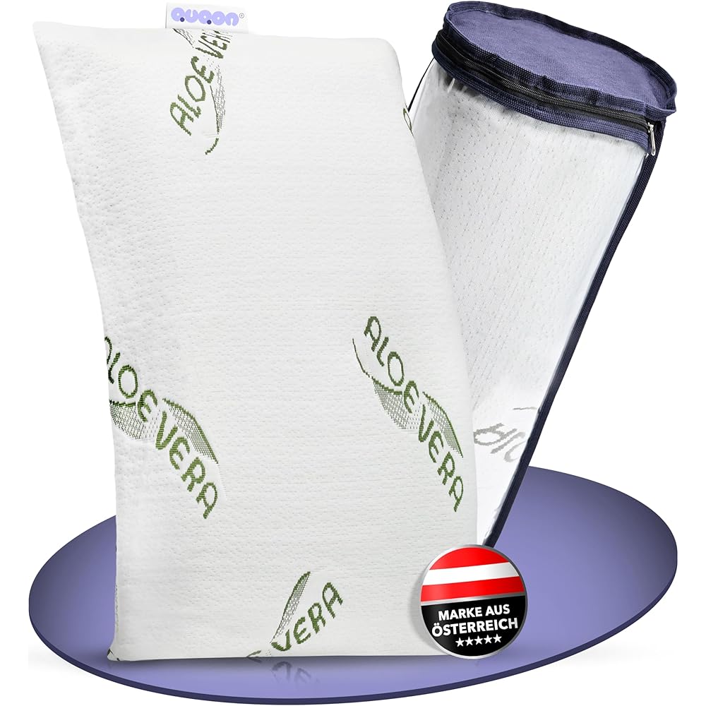 QUQON Oreiller orthopédique original - Avec mousse à mémoire de forme innovante Airbreeze - Oreiller viscoélastique - Fabriqué en Autriche - Certifié sans substances nocives : Cuisine et Maison