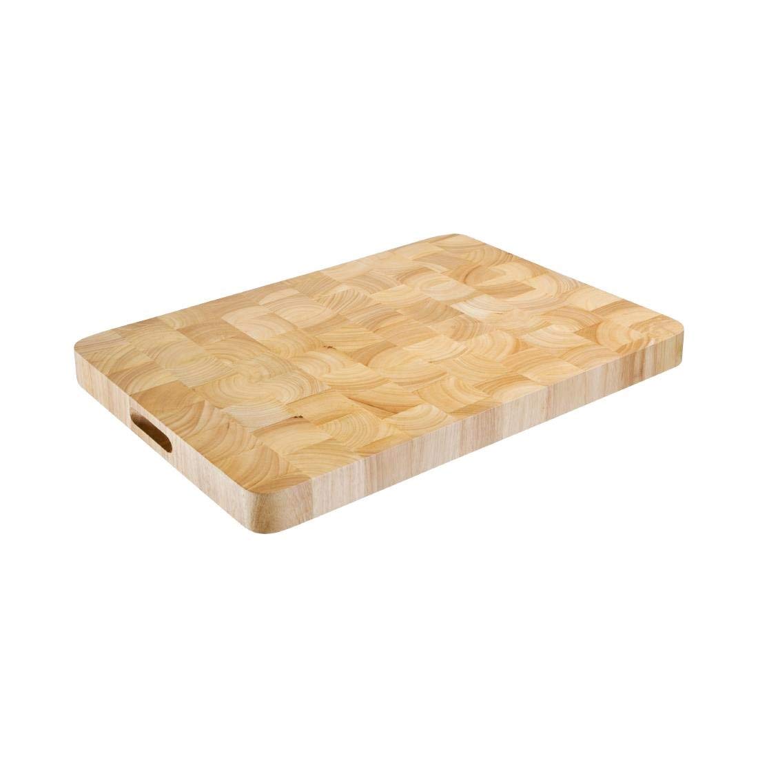 Vogue Planche à découper en bois, grande, rectangulaire, taille : 45 (H) x 610 (L) x 455 (L) mm, bois pour usage alimentaire, planches à découper en bois, usage professionnel et domestique, C460 : Cuisine et Maison