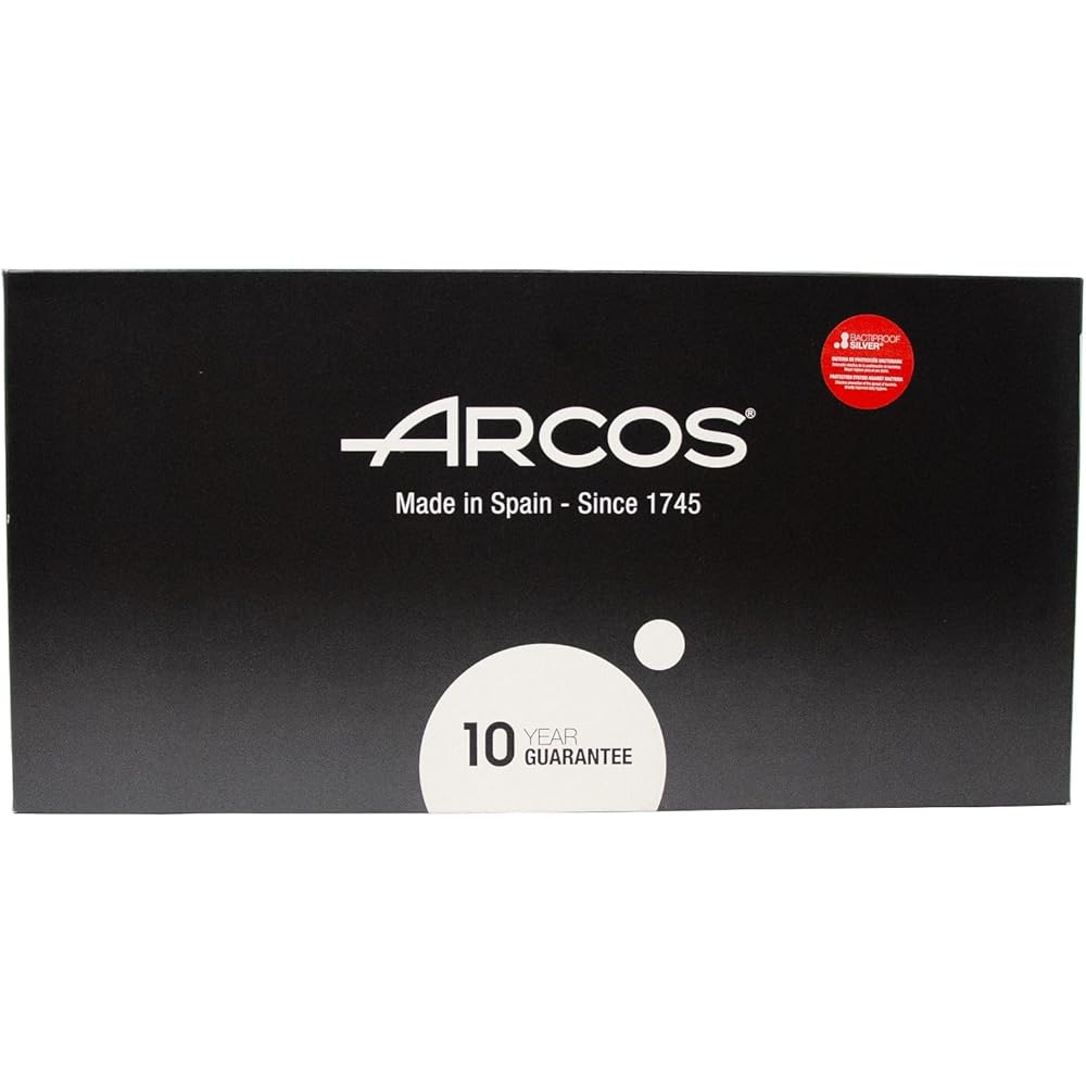 Arcos Couteau de Boucher en Acier Inoxydable Nitrum – Manche en Polyoxyméthylène (POM), Idéal pour Découper – Couleur Noire, Série Universelle : Cuisine et Maison