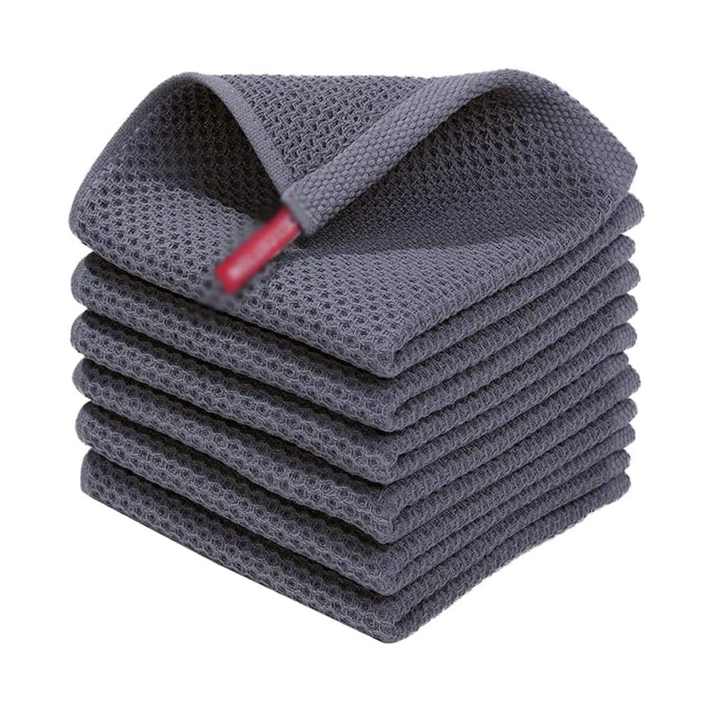 HNJCHE Lot de 6 torchons de cuisine en coton doux et absorbants pour le nettoyage de la maison : Cuisine et Maison