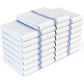 Royal Lot de 15 torchons pour vaisselle, en 100 % coton naturel, 14 x 25, qualité commerciale restaurant, tissu à chevron, chiffon absorbant et non pelucheux, lavable en machine, blanc avec motif à rayures Bleu : Cuisine et Maison