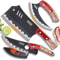 JIKKO Nouvelle Edition Phoenix – Set de Couteaux de Cuisine Japonais | 3 Couteaux Japonais en Acier Forgé | Ultra-Tranchants &amp; Coffret Cadeau : Cuisine et Maison