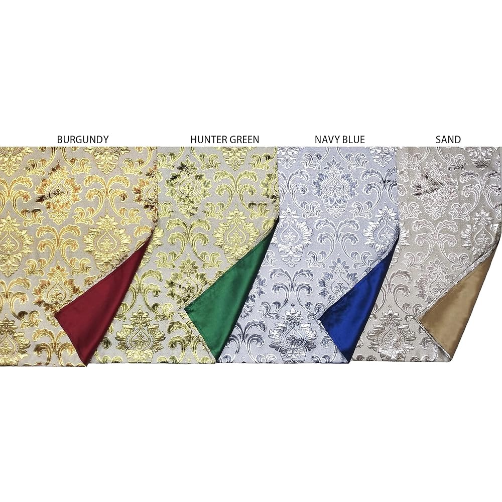 GOHD Samba Star Lot de 2 Rideaux de fenêtre en Jacquard avec cantonnière Fantaisie attachée et Dos en Taffetas. Chaque pièce Mesure 137,2 cm de Large x 228,6 cm de Hauteur avec cantonnière de 45,7 cm : Cuisine et Maison