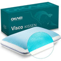 Okaei GelCell - Oreiller en Mousse à mémoire de Forme avec revêtement en Gel rafraîchissant - Oreiller orthopédique pour douleurs cervicales - Oreiller Ergonomique - 60 x 40 x 15 cm : Cuisine et Maison