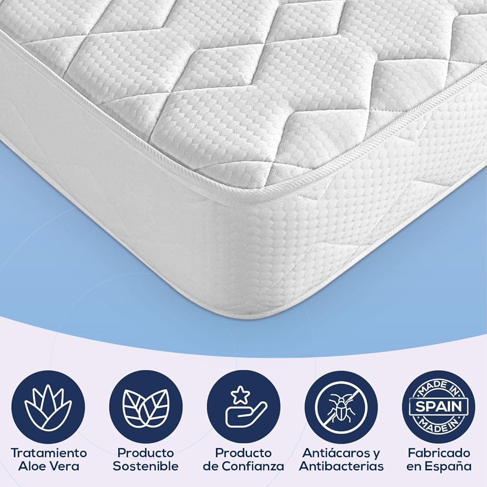 Dreaming Online - Matelas viscoélastique Sena réversible, Ferme et Confortable, fermeté Moyenne-élevée, Face Hiver, Blanc, 140x180 : Cuisine et Maison