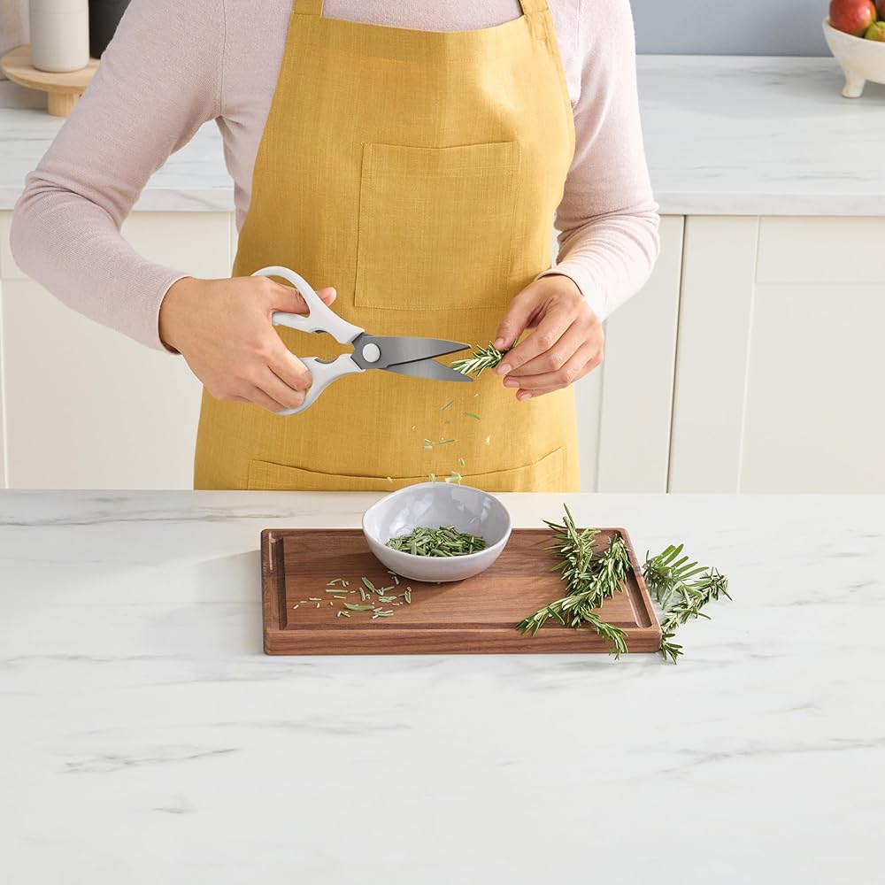 Ninja StaySharp Ensemble de couteaux 6 pièces en acier inoxydable avec aiguiseur intégré, ciseaux de cuisine et couteaux de chef, à trancher, à pain, tout usage et d'office, blanc, K62006EUWH : Cuisine et Maison