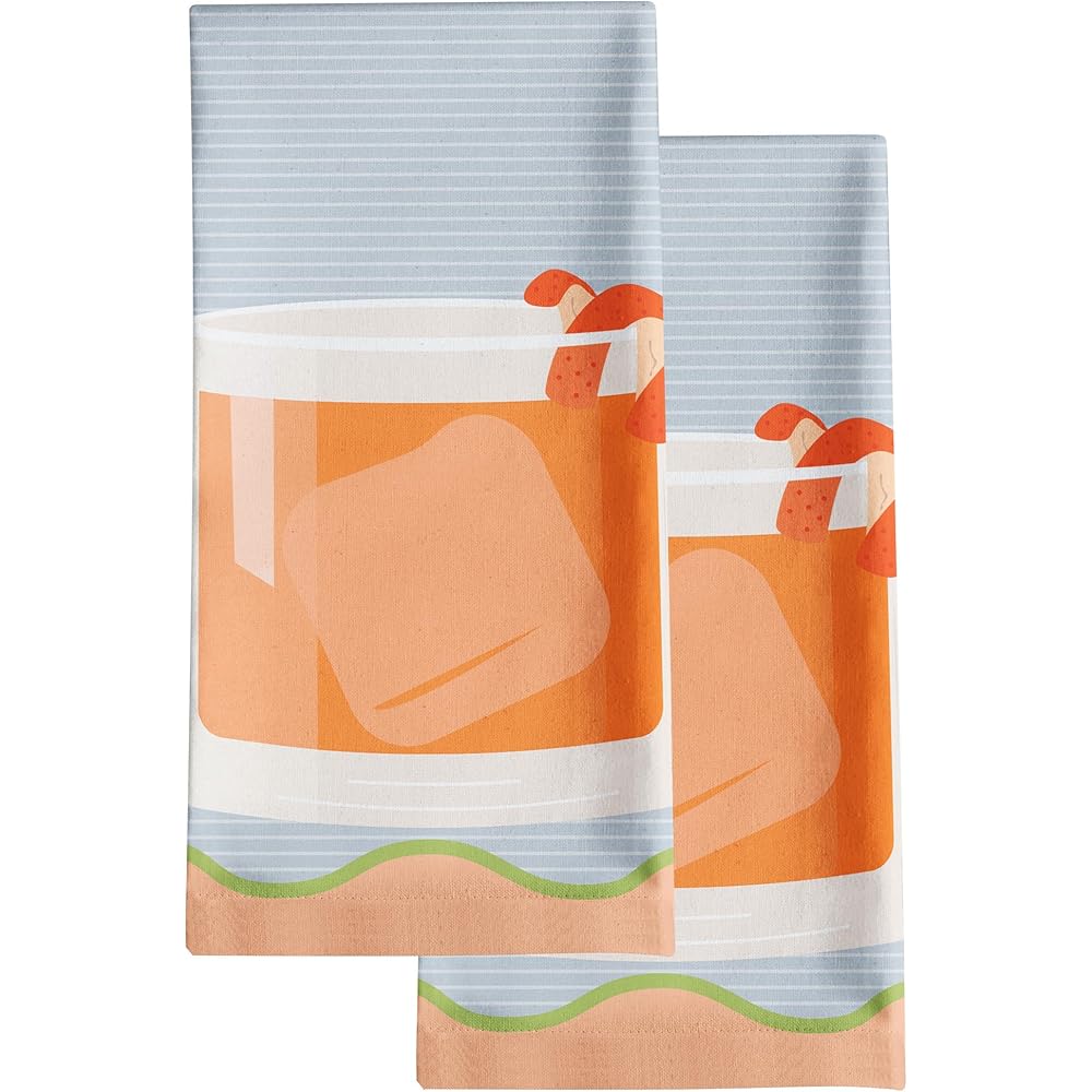 KAF Home Lot de 2 torchons de cuisine surdimensionnés 50,8 x 76,2 cm, 100 % coton, fabriqués aux États-Unis à partir de matériaux importés, conçus, imprimés numériquement et découpés aux États-Unis : Cuisine et Maison