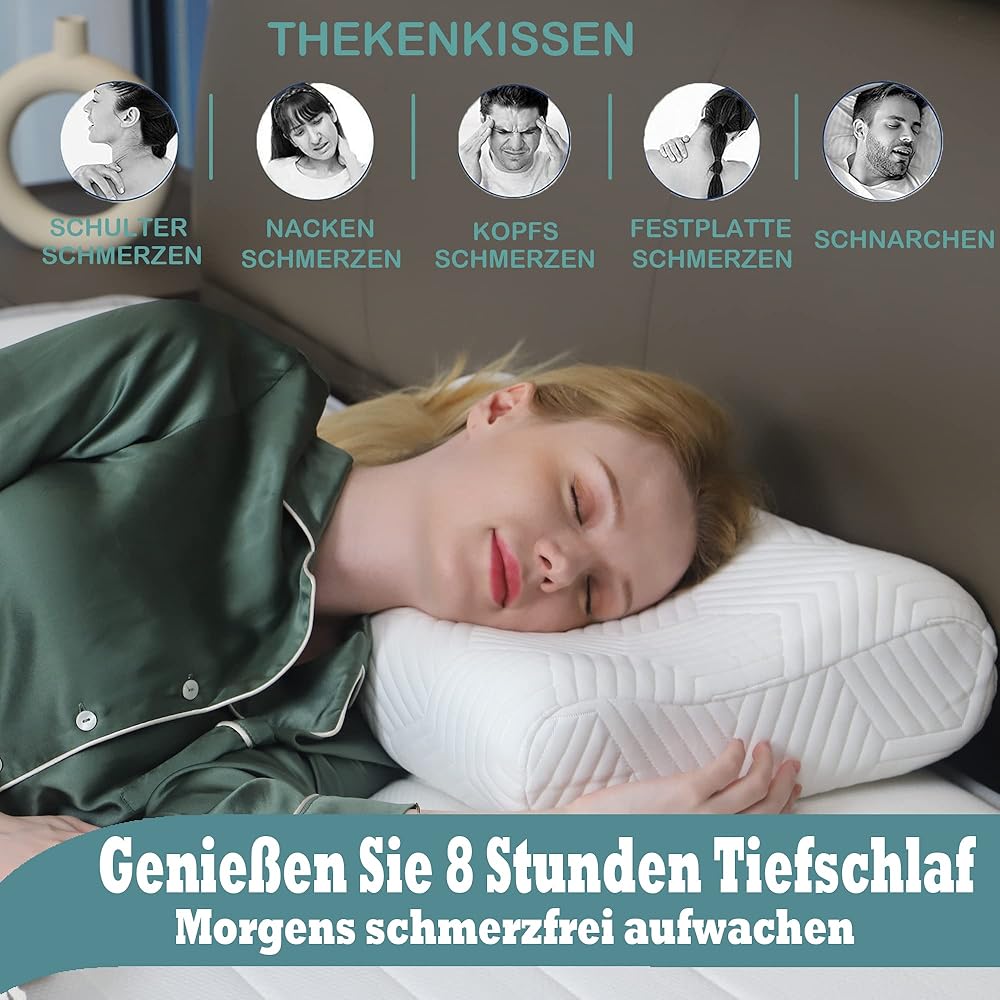 Lot de 2 oreillers en Mousse à mémoire de Forme réglable en Hauteur - Ergonomique - Coussin de Soutien de la Nuque - Amovible et Lavable - Convient pour Le Dos et Le côté : Cuisine et Maison