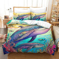 RUWMZXNQB 3D, Imprimé La Baleine Ensemble De Literie Microfibre Super Douce Et Respirante Housse De Couette 3 Pièces Et Taie d'oreiller King（220x240cm） : Cuisine et Maison