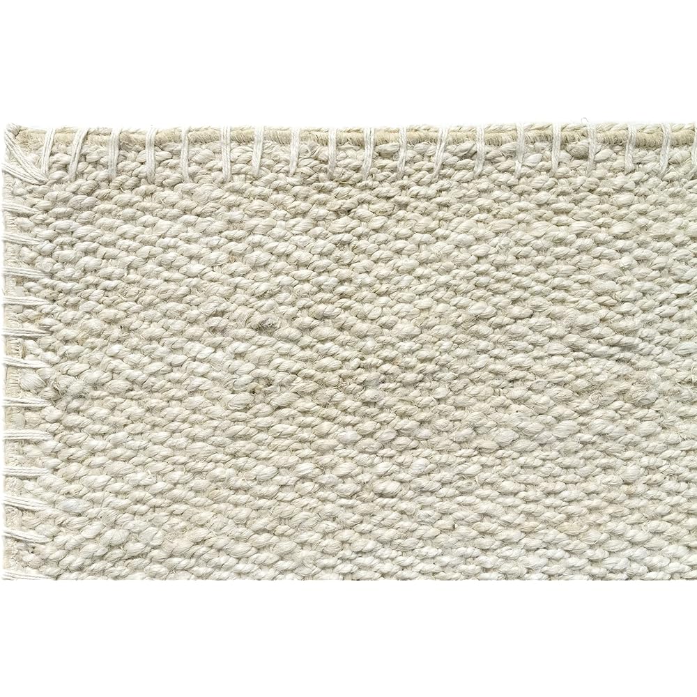 HAMID - Pack 2 Tapis en Jute Granada Couleur Blanc, Tapis 100% Fibre de Jute, Tressé à la Main, Tapis de Salon, Salle à Manger, Chambre, Couloirs, (60x110cm) 2 pcs : Cuisine et Maison