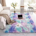 ROHATIM Tapis Salon Shaggy Descente de lit Chambre Grande Taille Tapis Moelleux Carpette pour Chambre Tapis Décoratif de Style Moderne pour Salon Chambre Canapé Natte(Bleu Violet,200 x 300 cm) : Cuisine et Maison