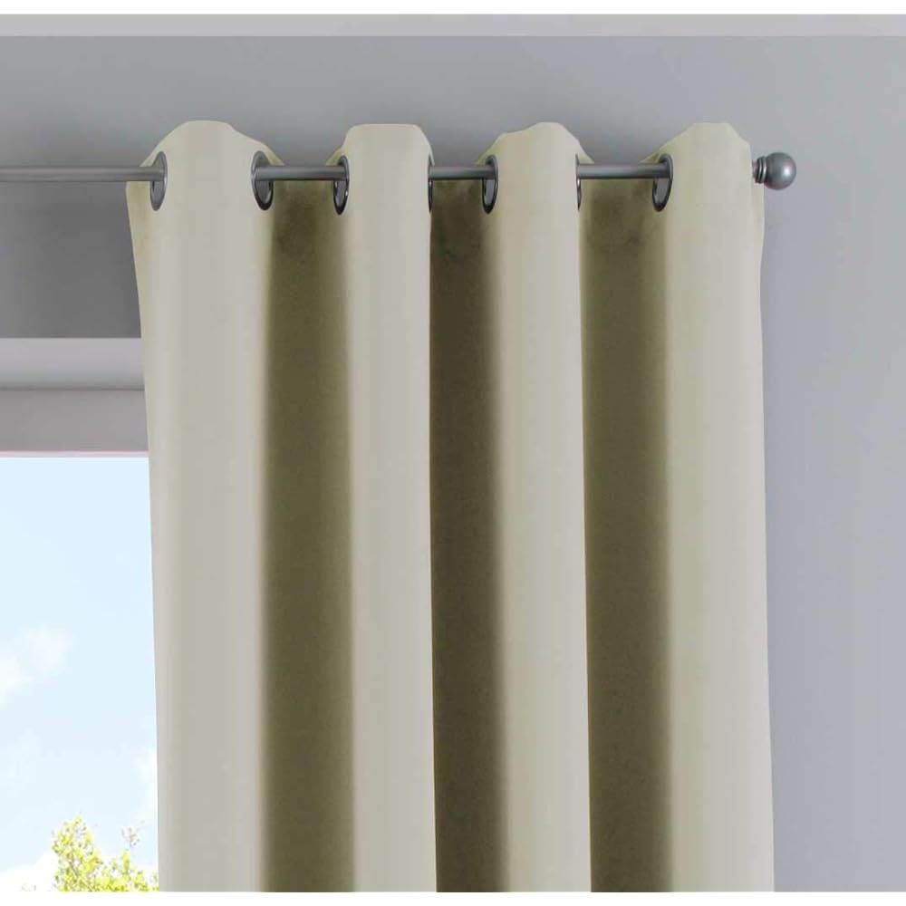 Gardinenbox Newyork 201920600-2 Lot de 2 Rideaux Opaques, occultants, Thermiques, occultants, à œillets, Isolation phonique, Protection UV, 225 x 295 cm (H x l) : Cuisine et Maison
