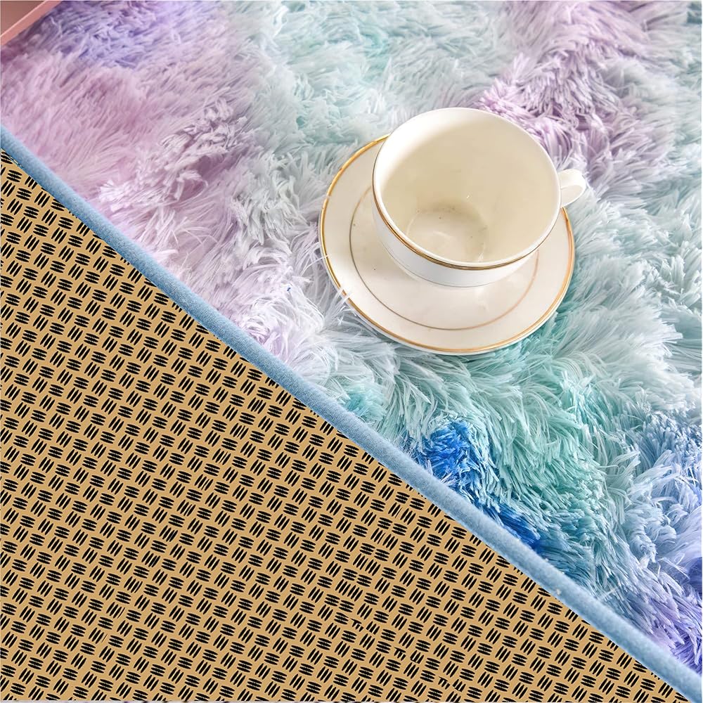 ROHATIM Tapis Salon Shaggy Descente de lit Chambre Grande Taille Tapis Moelleux Carpette pour Chambre Tapis Décoratif de Style Moderne pour Salon Chambre Canapé Natte(Bleu Violet,200 x 300 cm) : Cuisine et Maison