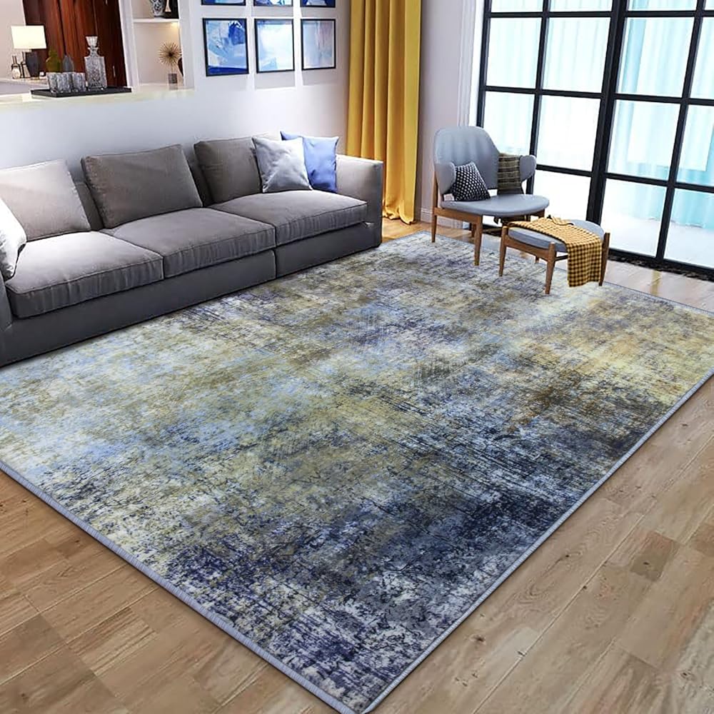 Jiyuhang Tapis de Salon pour Chambre à Coucher - Style Minimaliste - Motif Abstrait Multicolore - Peinture à l'encre - Tapis Traditionnel Chic pour Un Nettoyage Facile - 200 x 300 cm : Bébé et Puériculture