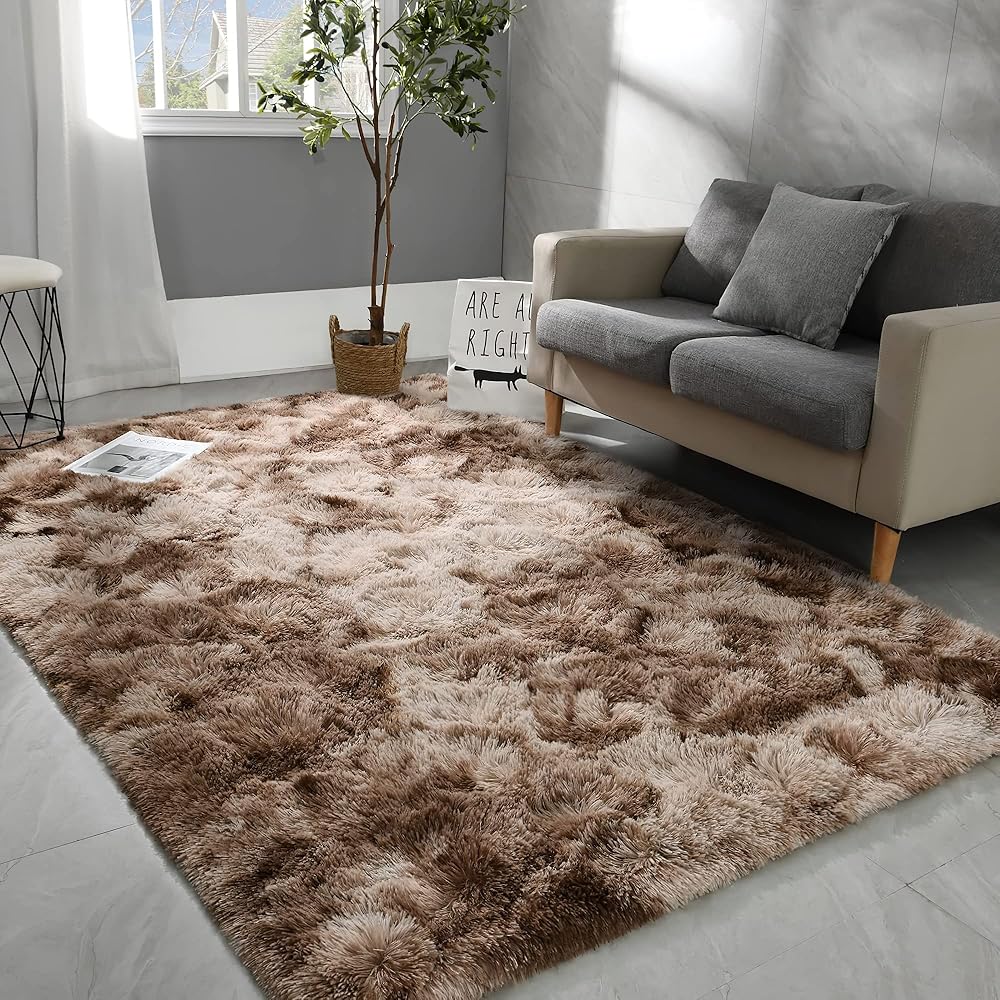 MARATIP Tapis pour Salon Moquette Grande Taille Tapis Poils Longs Moderne Tapis De Sol Grand pour Couloir Soft Doux et Moelleux pour la Chambre à Coucher d'enfant(Brun,160 x 230 cm) : Cuisine et Maison