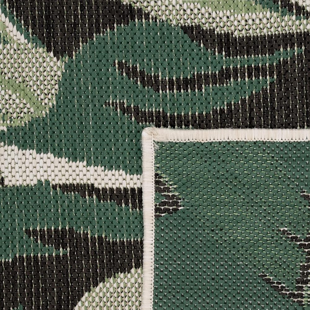 Paco Home Tapis Exterieur Terrasse Salon Cuisine Motif Palmiers Jungle Motif Fleuri Motif Boho Vert, Dimension:280x380 cm, Couleur:Vert 10 : Cuisine et Maison