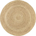 HAMID - Tapis Jute Naturel, Jute Alhambra Rond, Tressé à la Main, Tapis 100% Fibre de Jute pour Salon, Chambre, Décoration, (200x200cm) : Cuisine et Maison