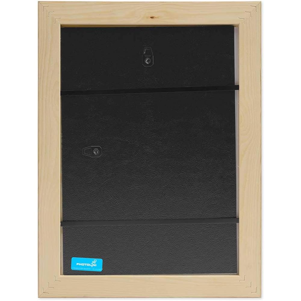 PHOTOLINI Cadres en bois 20 x 30 cm aspect chêne, lot de 2 cadres photo en bois véritable rustique, avec verre, à suspendre, avec accessoires - aspect naturel de bois flotté : Cuisine et Maison