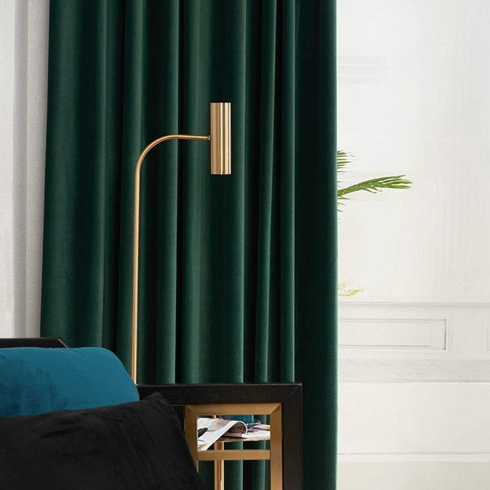 MYRU Lot De 2 Rideaux en Velours Nordique oeillet Rideaux occultants de Luxe Vert foncé pour Chambre et Salon (Vert Foncé,2 x L 140 X H 230 cm) : Cuisine et Maison