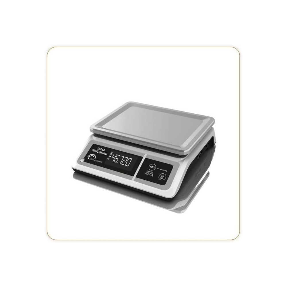 LITTLE BALANCE 8213 LBP 50 Professional - Balance professionnelle - 50 kg / 5g - Fonctionne sur batterie, sans piles, Blc/Noir/Inox : Cuisine et Maison
