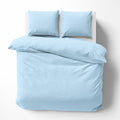 Alreya Mako Satin Housse de Couette 100% Coton - 200x220 cm Bleu Clair - Parure de lit avec 2 taies d'oreiller 80x80 cm avec Fermeture éclair : Cuisine et Maison