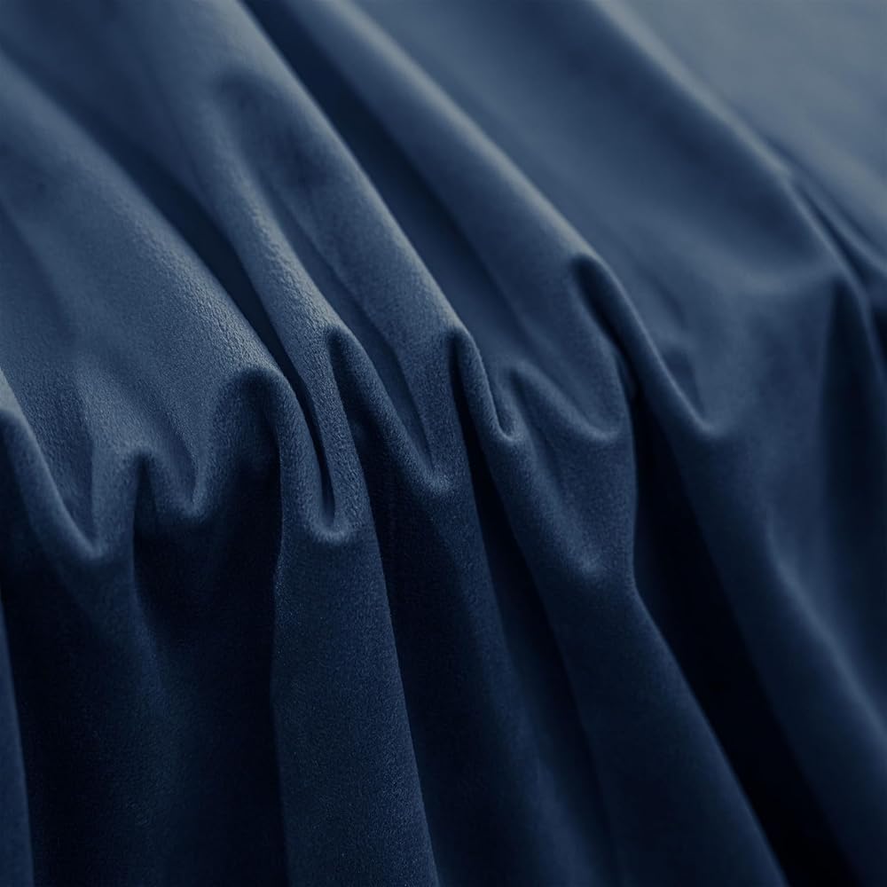Ystyle Rideau Occultant Velours Lot De 2, 140x300cm, Rideaux Salon Rideau Thermique Isolant Anti Chaud Intérieurs, Rideau Phonique Anti Bruit, Moderne Chambre Maison Dressing, Bleu Foncé : Cuisine et Maison