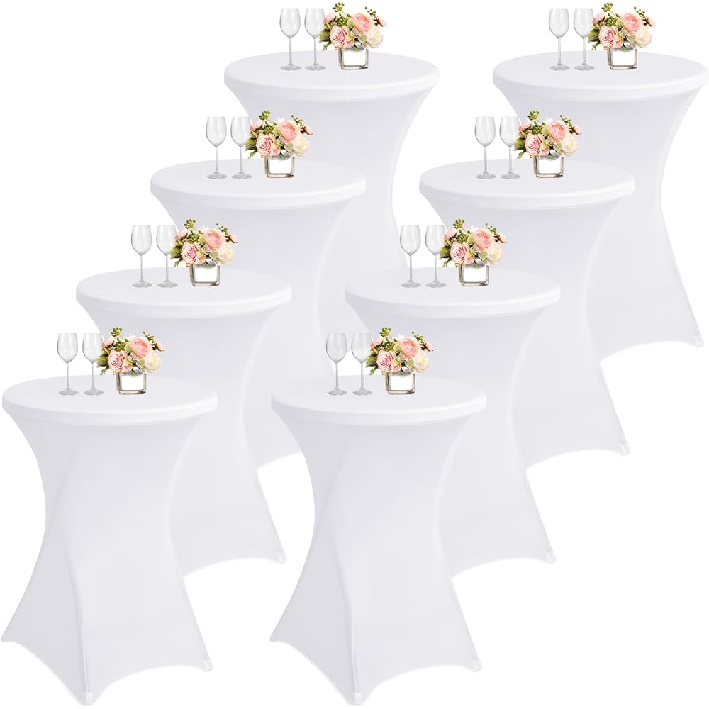 Lot de 8 housses de table debout extensibles en élasthanne, 80 cm, pour table ronde, mariage, fête d'anniversaire, banquet, bar, comptoir : Cuisine et Maison