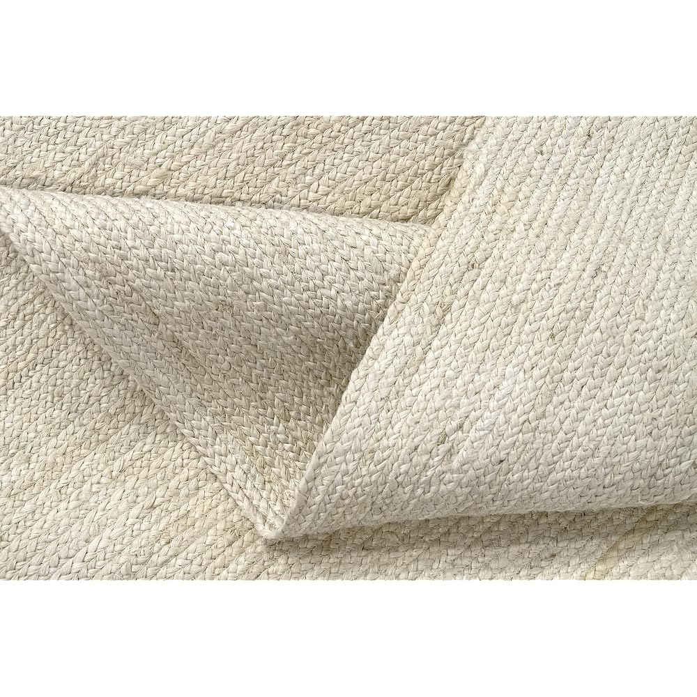 HAMID - Tapis Jute Naturel Alhambra, Tapis en Jute Couleur Ivoire, Tapis 100% Fibre de Jute, Tissé à la Main, Tapis de Salon, Couloir, Chambre, (200x300cm) : Cuisine et Maison