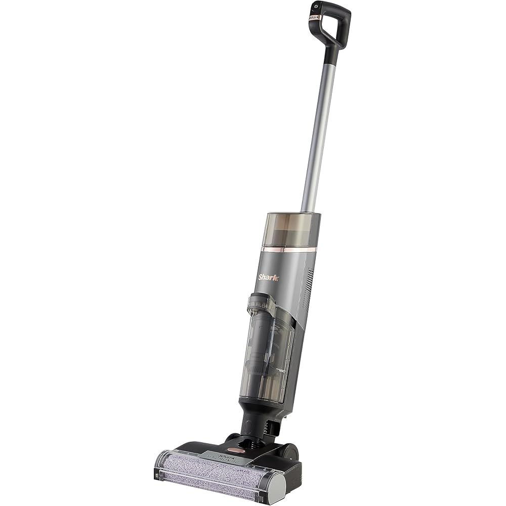 Shark HydroVac Nettoyeur sans fil sols durs, brosse roulante antimicrobienne et solution multi-surfaces neutralisant les odeurs, autonettoyant, aspire, nettoie saletés humides et sèches, gris, WD210EU : Cuisine et Maison