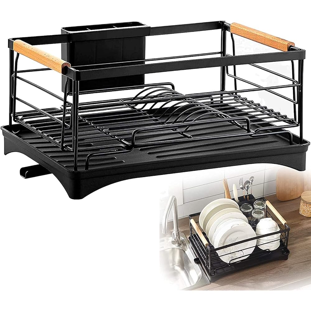 Égouttoir Egouttoir Égouttoir À Vaisselle Égouttoir À Vaisselle Égouttoir À Vaisselle En Acier Inoxydable Avec Support De Rangement En Maille Pleine Pour Comptoir De Cuisine Égouttoir à Vaisselle(Blac : Cuisine et Maison