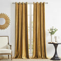 GIGIZAZA Rideaux en Velours d'Or 140 x 240 cm (Large X Longue) - Occultants Eyelet Spot pour Salon et Chambre à Coucher - Isolants 2 Pièces : Cuisine et Maison