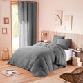UNIVERSDECOR Parure de Couette Gaze de Coton 240 x 220 pour lit 2 Places 140 à 160 cm (Ardoise) : Cuisine et Maison