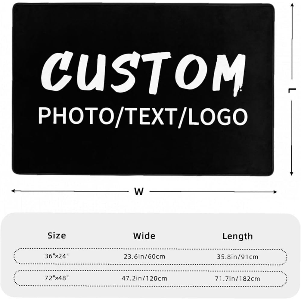 Naispanda Tapis personnalisé avec Image Photo et Logo - Tapis personnalisé antidérapant Lavable - pour Maison, Bureau, Chambre à Coucher, Salon, intérieur et extérieur - 182 x 120 cm : Cuisine et Maison