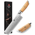 XINZUO Acier en Poudre de Damas 18.2cm Couteau Nakiri, Tranchants Couteaux de Cuisine Acier Damas 73 Couches Couteau à Légumes Couteau de Chef-Poignée Ergonomique en Bois d'Olivier : Cuisine et Maison