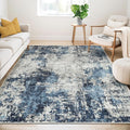 Guchuang Bedding Tapis de salon, 160 x 230 cm, bleu, antidérapant et lavable, design vintage chiné, estompé, à poils courts pour chambre à coucher : Cuisine et Maison