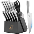 imarku Couteau Cuisine Professionnel, Set de 14 Couteaux de Cuisine en Acier Inoxydable, Bloc à Couteaux avec Aiguisoir, Poignée Ergonomique, Cadeau Fête des Pères : Cuisine et Maison