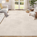 Enyhom Grand tapis moelleux lavable en machine pour salon, salle à manger, salon - Ne perd pas ses poils - Pour chambre à coucher - 140 x 200 cm - Crème : Cuisine et Maison