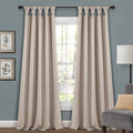 Lush Decor Paire de Rideaux occultants isolants avec languettes nouées sur Le Dessus, 132,1 cm de Large x 241,3 cm de Long, blé – Rideaux occultants Traditionnels et français pour Salon, Chambre à : Cuisine et Maison