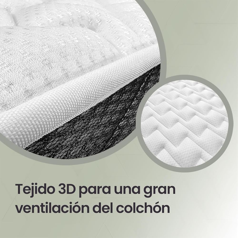Homey Matelas viscoélastique réversible Sleep Pro (côté Hiver-été) Fermeté-Dureté Moyenne-Haute, épaisseur 25 cm, Memory Foam, Noir/Blanc, 140 x 200 : Cuisine et Maison