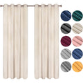 WOLTU Lot de 2 Rideaux Draperies Thermique à Oeillets Rideau Opaque Occultant en Velours Décoration de Fenêtre pour Chambre Beige, 140x245 cm : Cuisine et Maison
