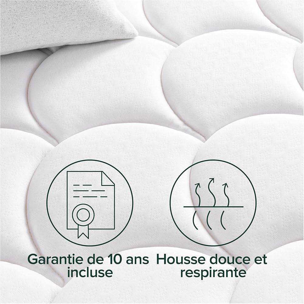 Zinus - Matelas 140x190 - Hauteur 15 cm - Matelas Hybride en Mousse à Mémoire de Forme - Durable et Respirant - Durable et doux pour la peau | Matelas pour lit adulte et enfant - Couchage Indépendant : Cuisine et Maison