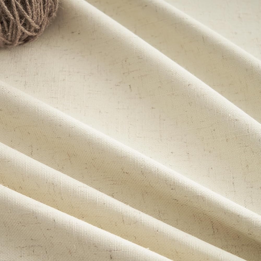 Topfinel Rideau Beige,Rideaux Occultant Lin Anti Chaleur Thermiques 2 Pièces pour Chambre Salon Enfant/Adulte 140（L）×225（H） : Cuisine et Maison