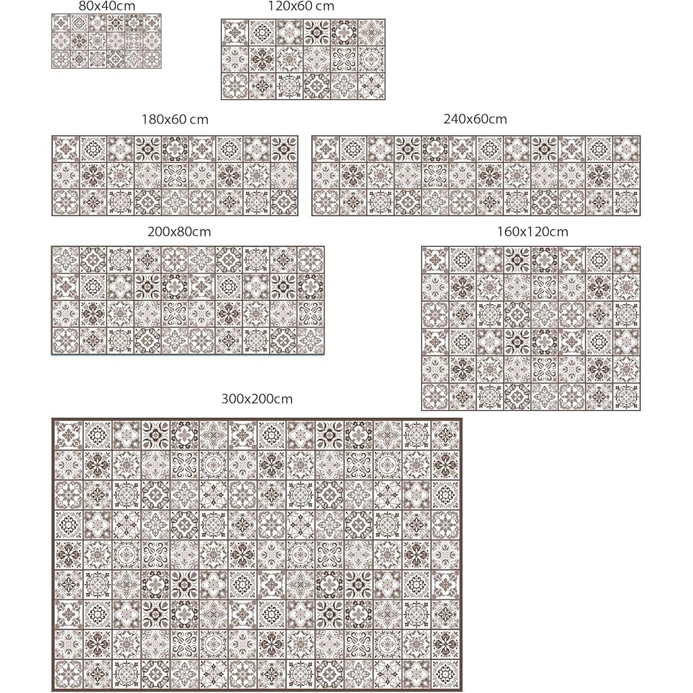 Tapis en vinyle - (hydraulique) - Différentes couleurs et tailles - Tapis de cuisine - Tapis de salle de bain - Tapis de salon antidérapant - Tapis de chambre en caoutchouc spongieux et dessous en PVC : Cuisine et Maison