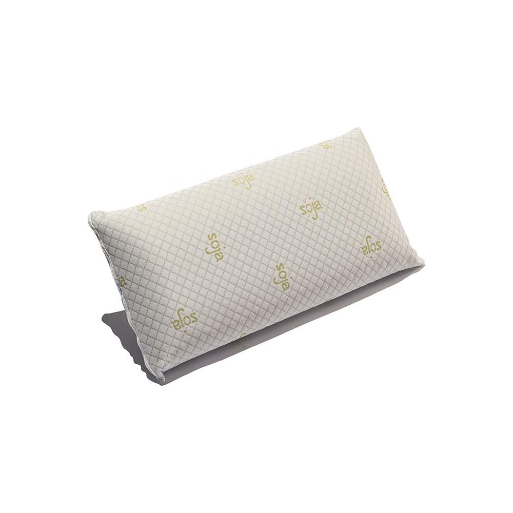 ECCOX - Lot de 2 Oreillers Viscoélastique Soja - 60x40 cm - Noyau en Mousse à Mémoire de Forme - Tissu Soja Stretch - Amovible - Fermeté Moyenne : Cuisine et Maison