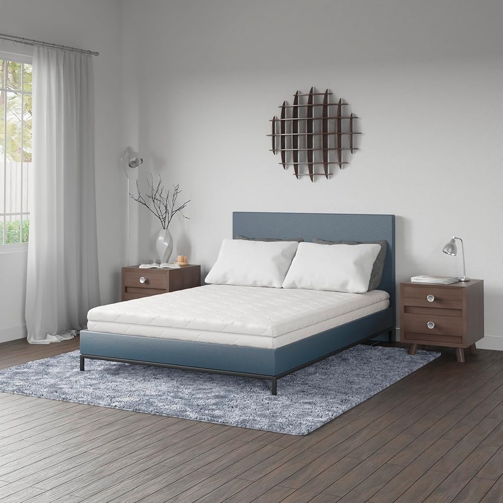 Amazon Basics Matelas 7 zones en Mousse de confort, Moyenne ferme (H3), 140 x 200 x 15 cm, Blanc : Cuisine et Maison