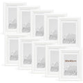 WOLTU Lot de 10 Cadre Photo 30x40cm Cadre en Bois Massif avec Passe Partout, Suspendre Horizontalement ou Verticalement, Décoration Murale ou sur Table, Blanc : Cuisine et Maison