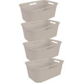 Rotho Brisen Ensemble de 4 paniers à linge 40l, Plastique (PP) sans BPA, beige, 4 x 40l (59.6 x 39.6 x 23.2 cm) : Cuisine et Maison