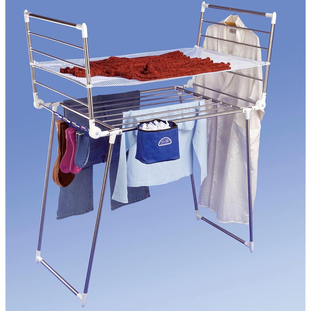 WENKO Sèche-Linge à Bras Profi Plus Pliable à Plat Argent Mat : Cuisine et Maison